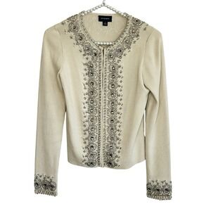 Witchery Beaded‎ Knit Cardigan S Fairy Retro Regency Romantic French Embellished